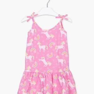 316-7047 Φόρεμα βαμβακερό "μονόκερος" με τιράντα ,παιδικό κορίτσι