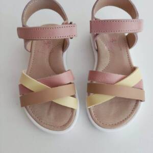 8080-2 Πέδιλο δερμάτινο ανατομικό με εύκολο άνοιγμα και χιαστή λουράκι μπροστά