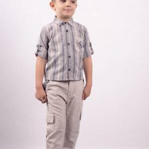 242802 Σετ παντελόνι λινό με πουκάμισο, αγόρι παιδικό
