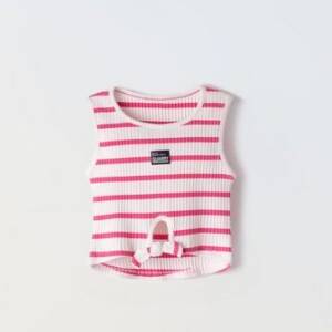 242028 Μπλουζάκι ριγέ ,αμάνικο ριπ, κορίτσι εφηβικό