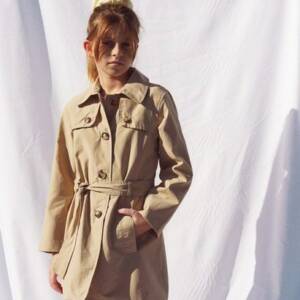 242060 Καπαρτίνα με εξωτερικές τσέπες και ζωνάκι στη μέση, κορίτσι εφηβικό