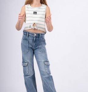 242114 Παντελόνα τζιν cargo, κορίτσι εφηβικό