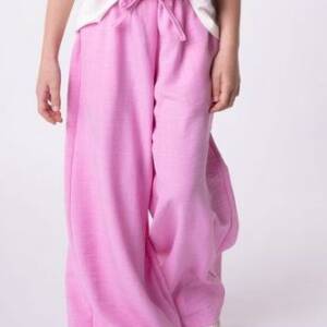 GNS524 Παντελόνα λινή ,ίσια γραμμή, με λάστιχο στη μέση.