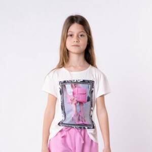 GNS522 Μπλουζάκι μακό με τύπωμα μπροστά και στράς