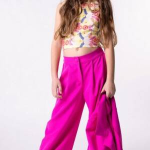 GNS558  Παντελόνα  με κουμπί και φερμουάρ μπροστά, κορίτσι εφηβικό