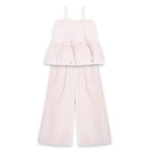 4423 Σετ παντελόνα ριγέ και μπλουζάκι με στράς στις τιράντες, κορίτσι εφηβικό