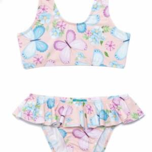 S4-105-120 Μαγιό μπικίνι "πεταλούδες", με μπουστάκι, κορίτσι εφηβικό