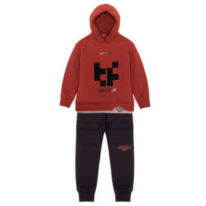 4529 Σετ φόρμας με κουκούλα και πλαινή τσέπη στο παντελόνι