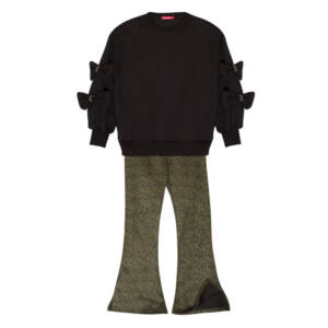 4554 Σετ κολάν καμπάνα , και φιόγκους στο μανίκι