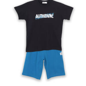 62725 Σετ βερμούδα μακό με τύπωμα στο μπλουζάκι