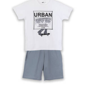 62825 Σετ βερμούδα μακό με τύπωμα στο μπλουζάκι