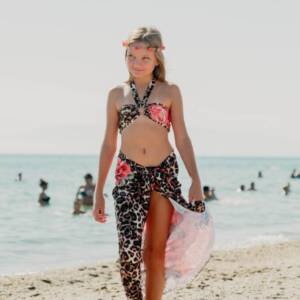 CL25-320 ANIMAL ROSE  Παρεό με μπαντάνα