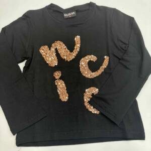 GNS856 Παιδικό μπλουζάκι genius, με στράς μπροστά