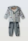 254619 Βρεφικό σετ παντελόνι τζιν με ζακέτα, Hashtag