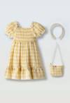 266211 Παιδικό φόρεμα ebita, γκοφρέ με τσαντάκι
