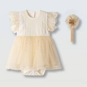 266500 Βρεφικό φόρεμα - σαλοπέτα ,ebita με κορδέλα