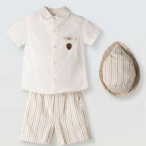 266620 Βρεφικό σετ βερμούδα λινή,  Hashtag