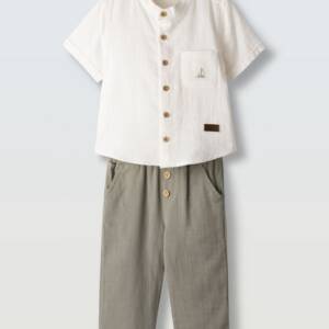 266817 Παιδικό σετ παντελόνι με πουκάμισο ,hashtag