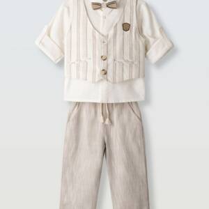 266826 Παιδικό σετ παντελόνι με πουκάμισο και γιλέκο, 3τμχ ,hashtag
