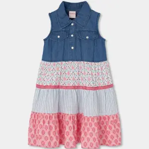 303130-BLUE Παιδικό φόρεμα τζιν boboli