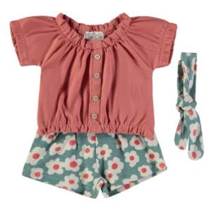 161001 Βρεφικό σετ σόρτς με κορδέλα, babybol