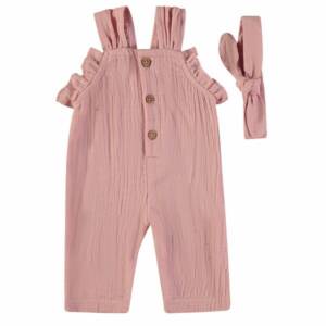 161011 Βρεφικό ολόσωμο , λινό με κορδέλα babybol