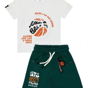 261-1026 Παιδικό σετ βερμούδα sprint με τύπωμα στο μπλουζάκι