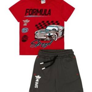 261-1030 Παιδικό σετ βερμούδα sprint με τύπωμα formula