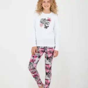 2613118 Παιδικό σετ κολάν γυαλιστερό με μακρυμάνικο μπλουζάκι, joyce