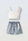 266022 Παιδικό σετ σόρτς τζιν με τοπάκι, ebita