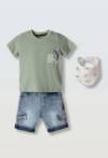 266604 Βρεφικό σετ τζιν βερμούδα με κοντομάνικο μπλουζάκι, hashtag