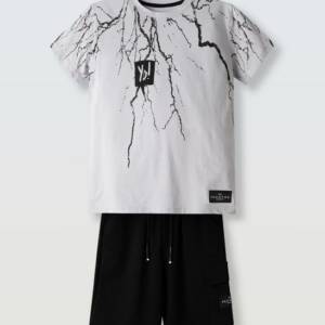 266701 Παιδικό σετ βερμούδα με στάμπα, hashtag