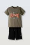 266702 Παιδικό σετ βερμούδα με τύπωμα στο μπλουζάκι, hashtag