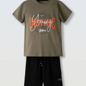 266702 Παιδικό σετ βερμούδα με τύπωμα στο μπλουζάκι, hashtag