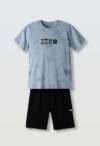 266705 Παιδικό σετ βερμούδα με στάμπα,  hashtag