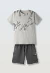 266706 Παιδικό σετ βερμούδα με τύπωμα στο μπλουζάκι, hashtag