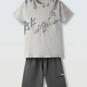 266706 Παιδικό σετ βερμούδα με τύπωμα στο μπλουζάκι, hashtag