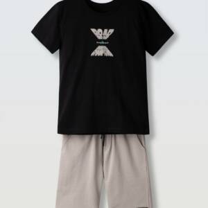 266707 Παιδικό σετ βερμούδα με στάμπα,  hashtag