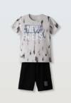 266711 Παιδικό σετ βερμούδα με στάμπα,  hashtag