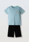 266712 Παιδικό σετ βερμούδα με στάμπα στην πλάτη ,  hashtag