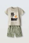266813 Παιδικό σετ βερμούδα με στάμπα, hashtag