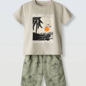 266813 Παιδικό σετ βερμούδα με στάμπα, hashtag