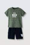 266835 Παιδικό σετ βερμούδα με στάμπα, hashtag