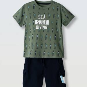 266835 Παιδικό σετ βερμούδα με στάμπα, hashtag