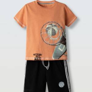 266837 Παιδικό σετ βερμούδα με στάμπα, hashtag