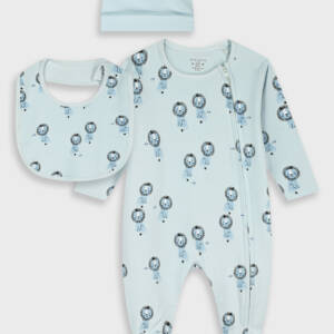 11-226552-0 Βρεφικό φορμάκι μακρυμάνικο με σαλιάρα και σκουφάκι, energiers