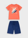 13-226078-0 Παιδικό σετ βερμούδα (κόκκινο χρώμα) με τύπωμα στο μπλουζάκι, energiers