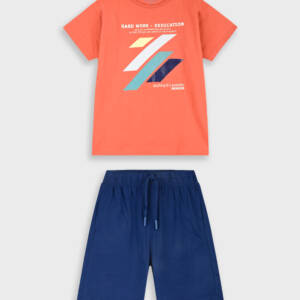 13-226078-0 Παιδικό σετ βερμούδα (κόκκινο χρώμα) με τύπωμα στο μπλουζάκι, energiers