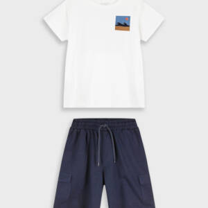 13-226079-0 Παιδικό σετ βερμούδα  με τύπωμα  μπρός-πίσω στο μπλουζάκι, energiers