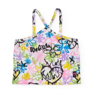 21108281 Παιδικό σετ σόρτς με crop , all over print μπλουζάκι, nath